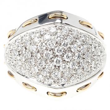 Damiani Diamond Pave Laced Edge Ring Size 54