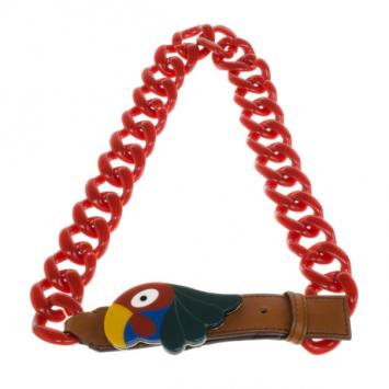 Prada Parrot Buckle Plastic Chain Belt 85 CM