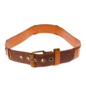 Chloe Brown and Orange Leather Belt 85 CM