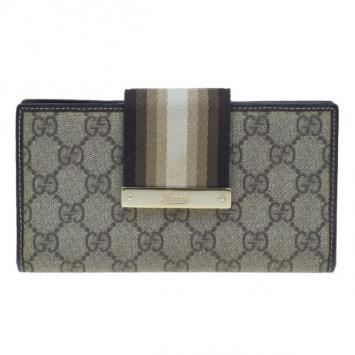 Gucci Beige GG Canvas Web Original Continental Wallet