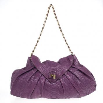 Zagliani Python Chain Strap Shoulder Bag