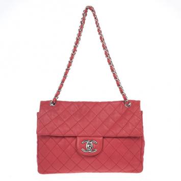Chanel Hot Pink Leather Jumbo Classic Flap Bag