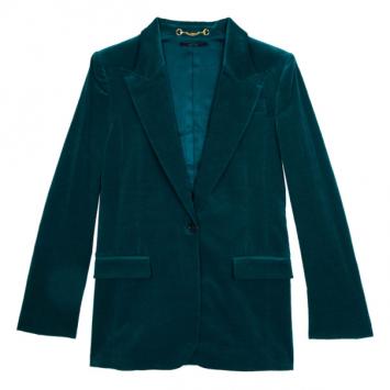 Gucci Velvet Teal Satin Jacket M