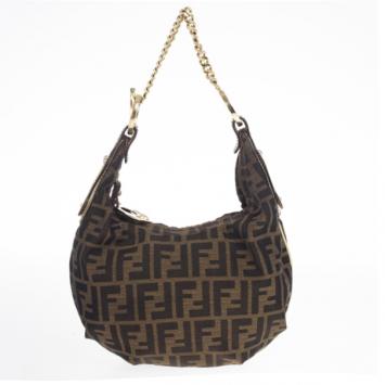 Pre Owned Fendi Zucca Chef Chain Link Hobo
