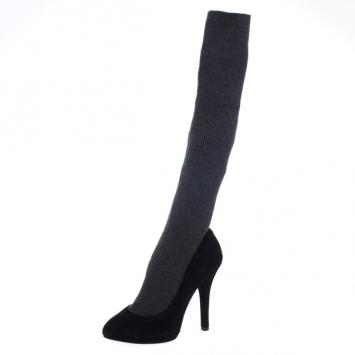Dolce and Gabbana Black Sock Knee Boots Size 36