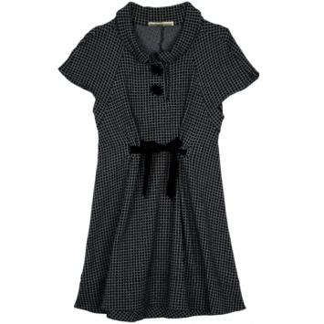Balenciaga Monochrome Grid Print Dress M