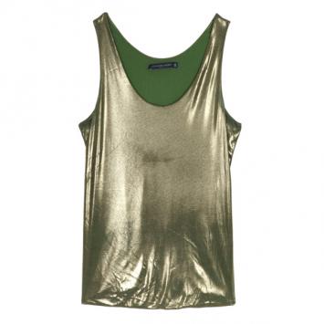 Alexander McQueen Green Lamé Tank Top S