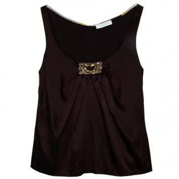 Emilio Pucci Satin Gathered Top M