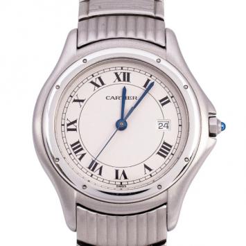 Pre Owned Cartier Cougar Stainless Steel Mens Watch 30 MM
