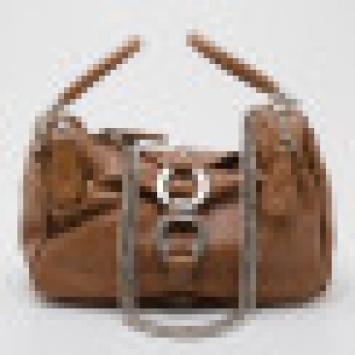 Sonia Rykiel Beige Leather Satchel with Chain Strap