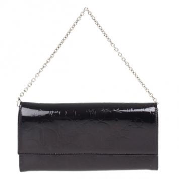 Dior Amethyste Patent Logo Embossed 'Ultimate' Continental Chain Wallet