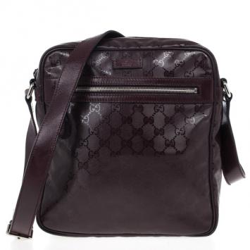 Gucci Burgundy GG Imprime Messenger Bag