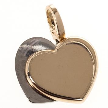 Cartier Double Heart Pink and White Gold Charm