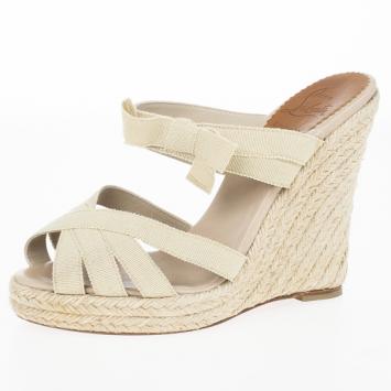 Christian Louboutin Delphin 120mm Espadrille Wedge Slides Size 36