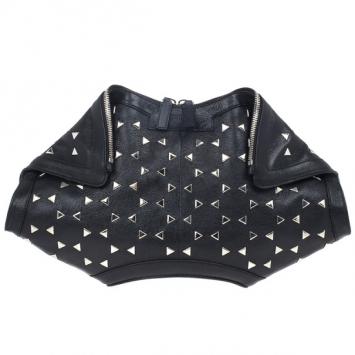 Alexander McQueen Black Optical Stud Demanta Clutch