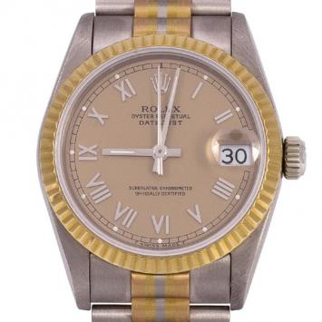 Rolex Oyster Perpetual DateJust 18 K Yellow Gold Womens Wristwatch 31 MM