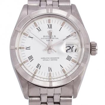 Rolex Stainless Steel Oyster Perpetual Date Unisex Wristwatch 34 MM