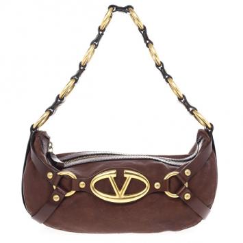 Valentino Brown Leather Shoulder Bag