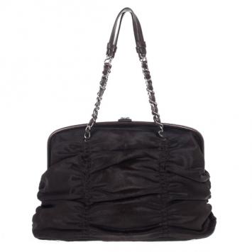 Chanel Dark Brown Pony Hair Sharpei Tote Bag