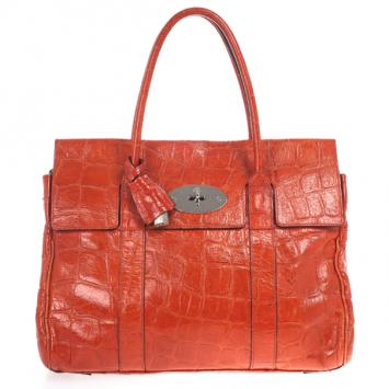 Mulberry Red Soft Croc Printed Bayswater Satchel