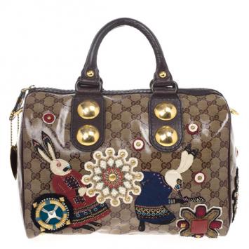 Gucci Babouska Monogram Large Boston Bag
