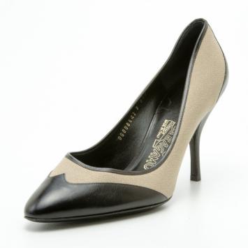 Salvatore Ferragamo Beige &amp; Black Pumps Size 41