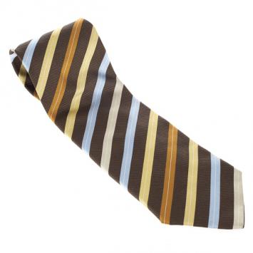 Pre Owned Ermenegildo Zegna Striped Silk Tie