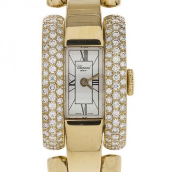 Chopard LaStrada 18 K Yellow Gold Diamond Womens Watch 23 MM
