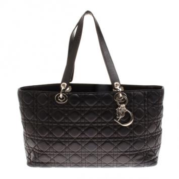 Christian Dior Black Lady Dior Soft Shopper