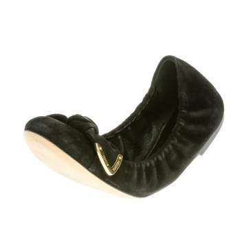 Louis Vuitton Black Suede Amulet Ballet Flats Size 36