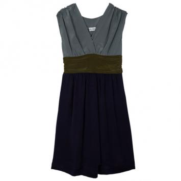Philosophy di Alberta Ferretti Silk Colorblock Sash Dress M