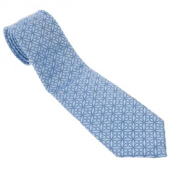 Pre Owned Louis Vuitton Blue Floral Print Tie