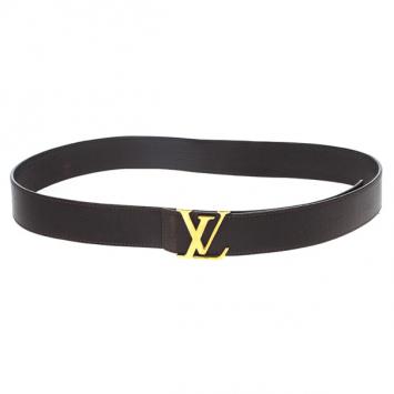Pre Owned Louis Vuitton Utah Leather Initials Belt