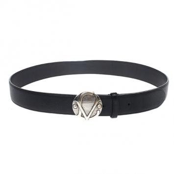 Louis Vuitton Black Leather 1904 Belt 90CM