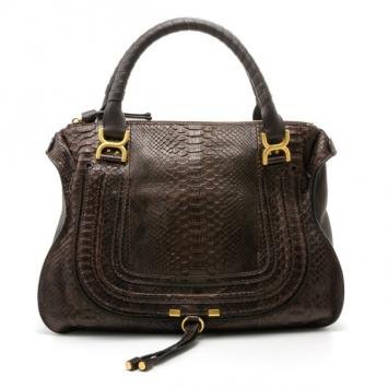 Chloe Python Marcie Large Satchel 	