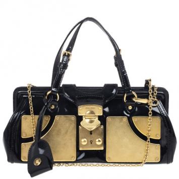 Miu Miu Black and Gold Framed Clutch