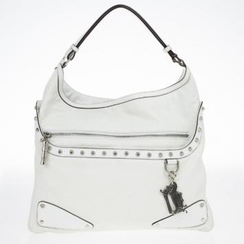 Versace White Studded Hobo