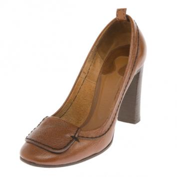 Chloe Brown Leather Pumps Size 38.5