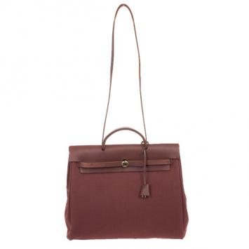 Hermes Brown Herbag Convertible Satchel 39CM