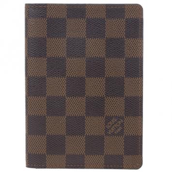 Pre Owned Louis Vuitton Damier Ebene Canvas Passport Cover