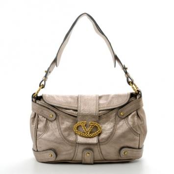 Valentino Metallic Jeweled Flap Hobo Bag
