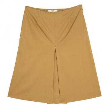 Pre Owned Prada Khaki Single Box Pleat Skirt S