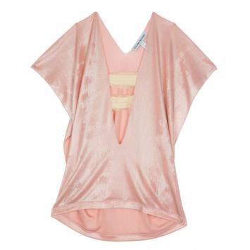 Roland Mouret Pink Metallic Stretch Top S