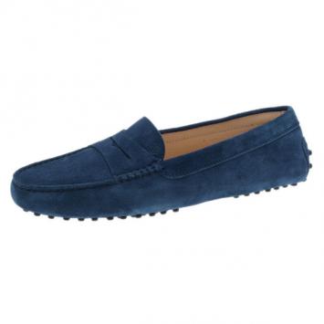 Tod's Blue Suede Penny Loafers Size 40