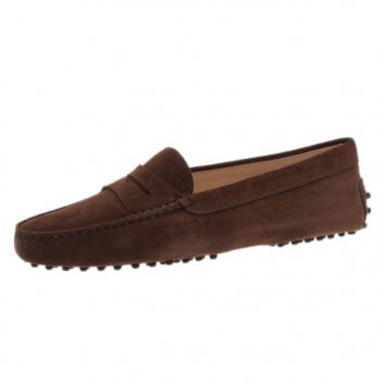 Tod's Brown Suede Penny Loafers Size 38.5