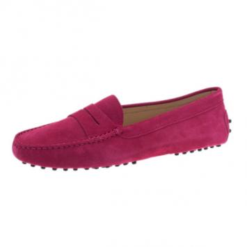 Tod's Pink Suede Penny Loafers Size 40