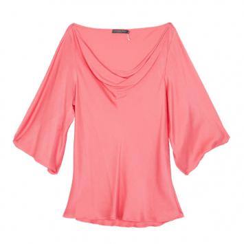 Alexander McQueen Draped Neck Silk Top S