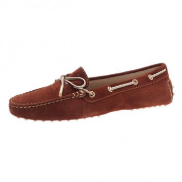 Tod's Brown Suede Bow Loafers Size 39.5