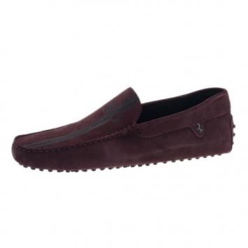 Pre Owned Tod’s for Ferrari Brown Suede Limited Edition Gommino Loafers Size 42.5