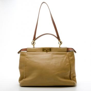 Fendi Denim-Lined Peekaboo Tote
